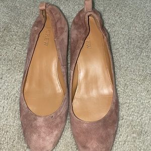 J Crew 1 inch suede blush colored shoes!